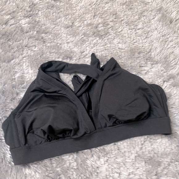 Kona Sol Black Halter Tie Bathing Suit Bikini Top Size D/DD Excellent Condition - Picture 1 of 10